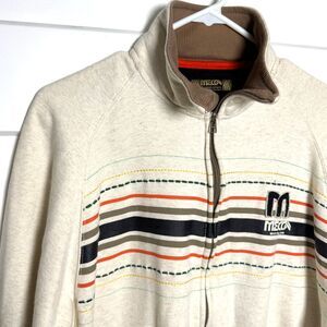 Vintage Mecca USA Track Jacket XL Full Zip Striped Y2K Hip Hop Urban Streetwear
